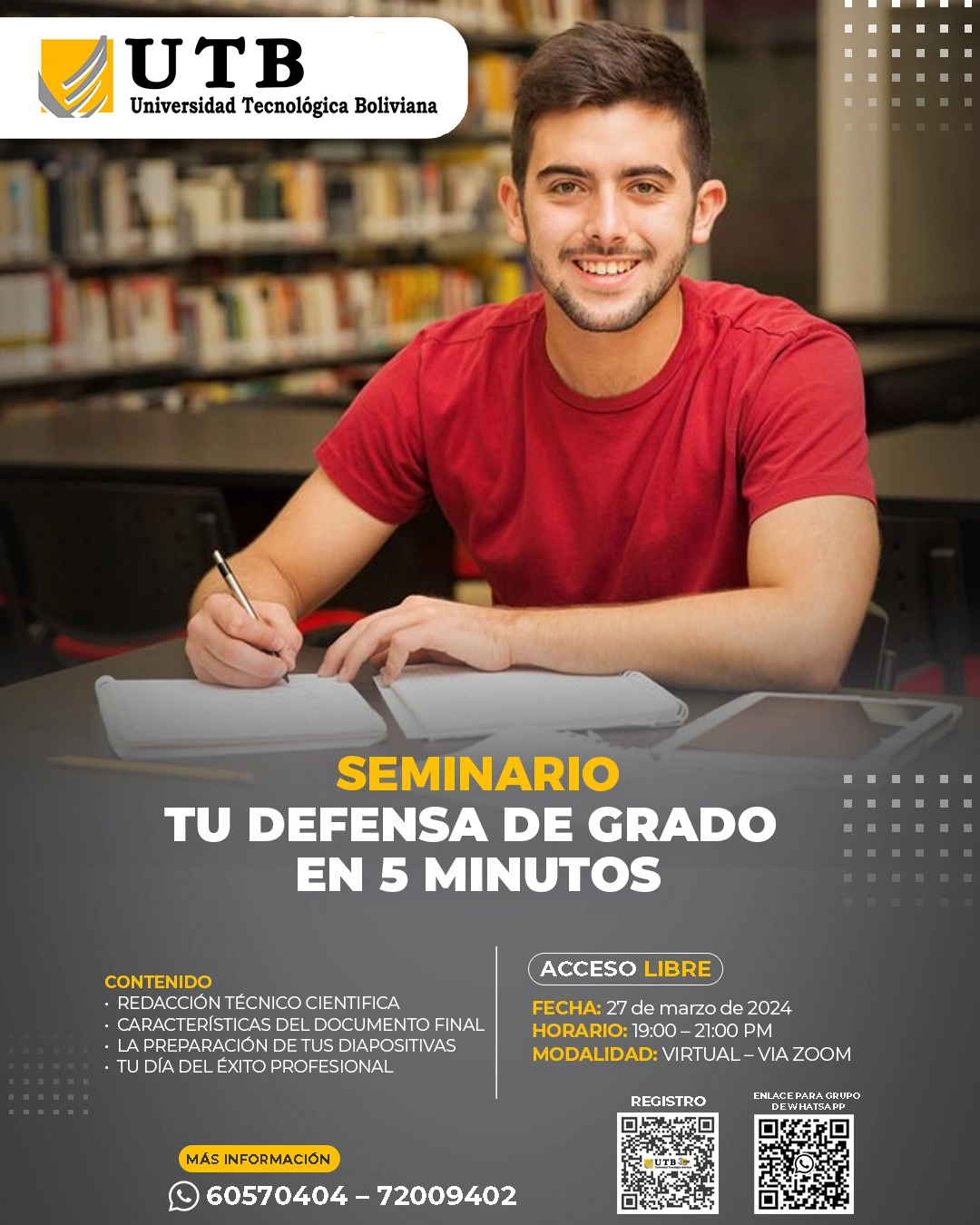 UTB - Seminario tu defensa de Grado en 5 Minutos